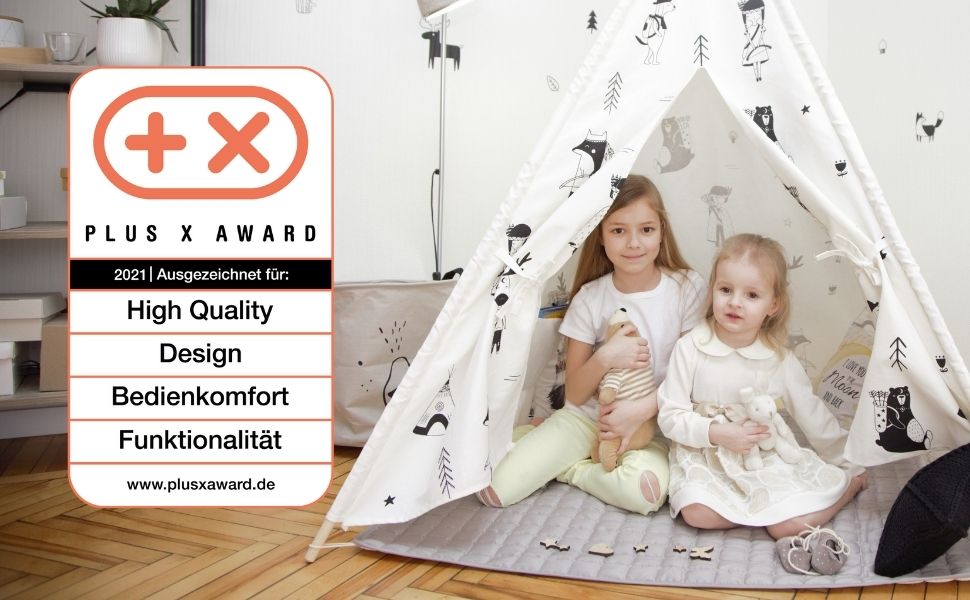 Дитяче ігрове намет Hakuna Matte Tipi з килимком, спіймачем снів та сумкою – стильний дизайн, 100% бавовна, сертифікат EN71