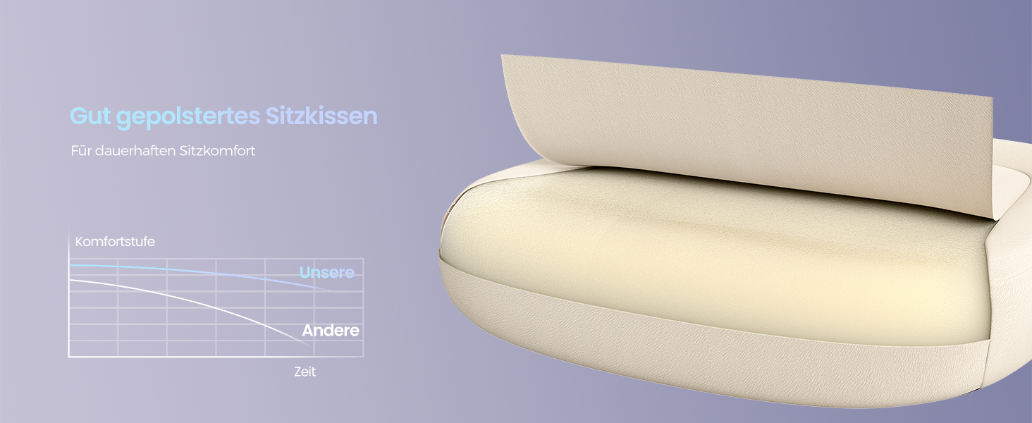 Офісний стіл SONGMICS: ергономічне крісло, ігровий стул, регульована поперекова підтримка, підголовник, підлокітники, для різного зросту, до 150 кг, OBN067BH01 (Верблюжий + Хмарний білий)