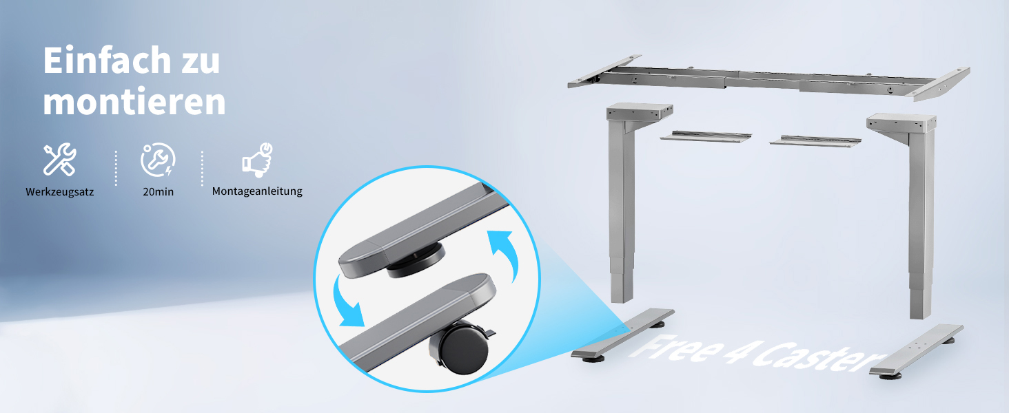 Електричний регульований стіл MAIDeSITe T2 Pro Plus сірий: 2 мотори, 4 пам'яті, нагадування про зміну положення