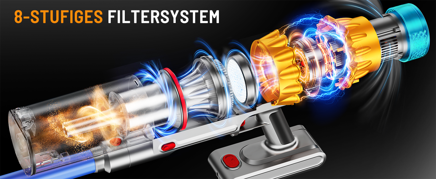 Акумуляторний пилосос бездротовий 600W, 70 хв, 1.8л, для підлоги, килимів, шерсті тварин, з самостійною підставкою, блакитний