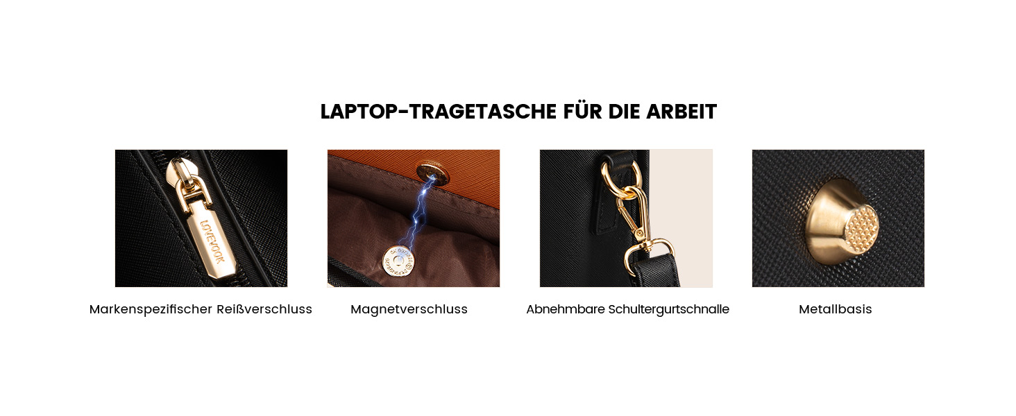 Сумка для ноутбука LOVEVOOK 15.6 дюймів, водонепроникна, для жінок, сумка-шоппер, шкіряна, для роботи, навчання, чорна, бежева, коричнева