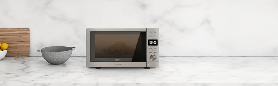 Мікрохвильова піч Cecotec GrandHeat 2500 Flatbed Touch White 800 Вт 20 л з сенсорним керуванням та 8 програмами