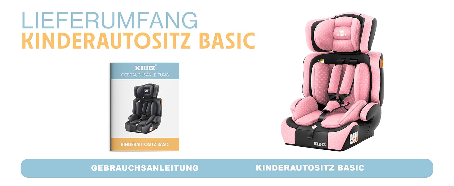 Автокрісло KIDIZ® Triangle Premium для дітей 9-36 кг (1-12 років), група 1/2/3, ECE R129/03, рожеве