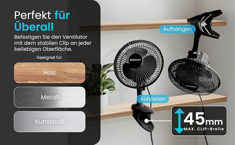 Вентилятор Pro Breeze AirFlo Standventilator 109 см з пультом та LED-дисплеєм – 2 режими, осциляція, 29 дБ, регулювання висоти, енергоефективний для спальні, офісу та дому (Чорний)