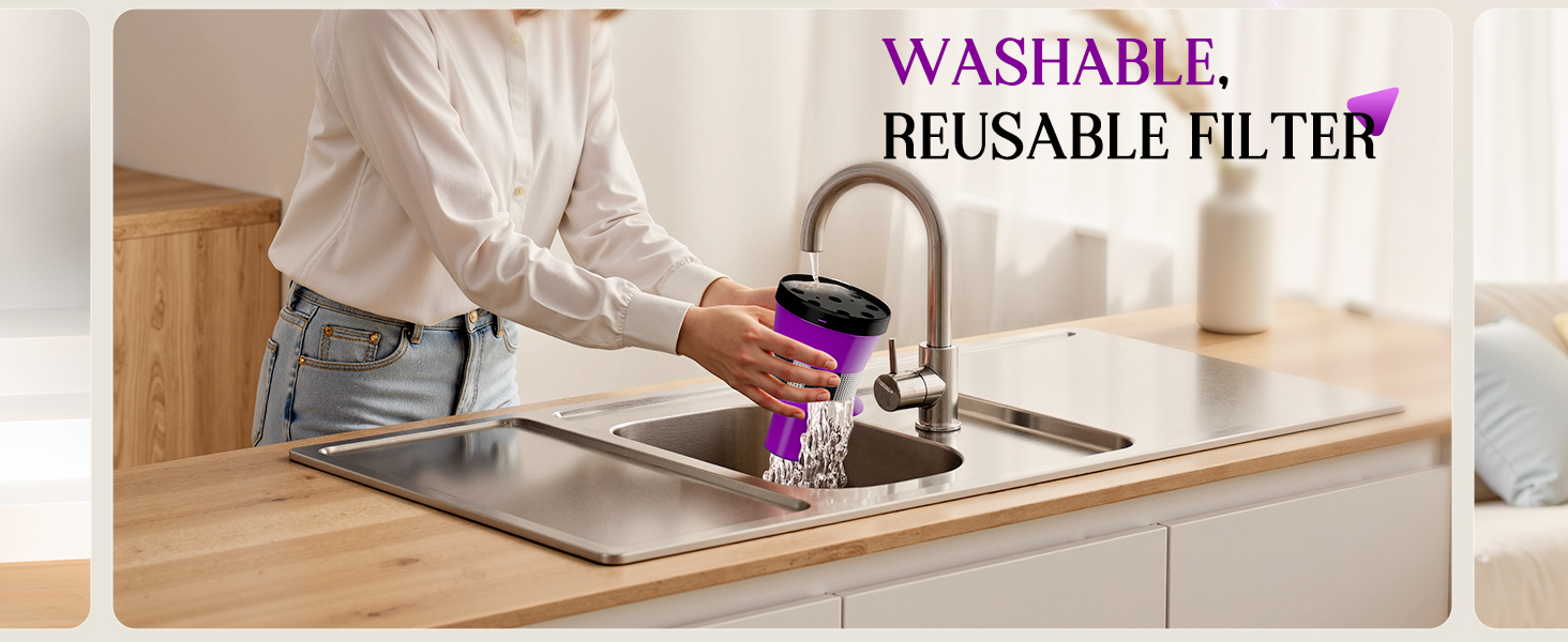 Бездротовий акумуляторний пилосос 45000 Па, 60 хв, 1,75 кг, 6-в-1 з сенсорним екраном, LED-підсвіткою, антизаплутувальною щіткою та зарядною станцією, 7-шарова фільтрація для шерсті тварин, килимів, твердих поверхонь, авто, білий з фіолетовим