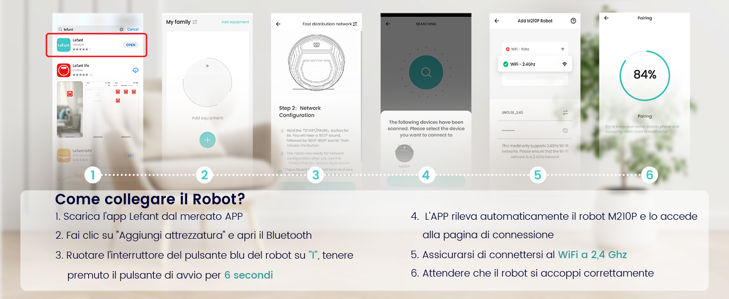 Робот-пилосос LEFANT M210P з функцією миття, 12000Pa, LiDAR, білий