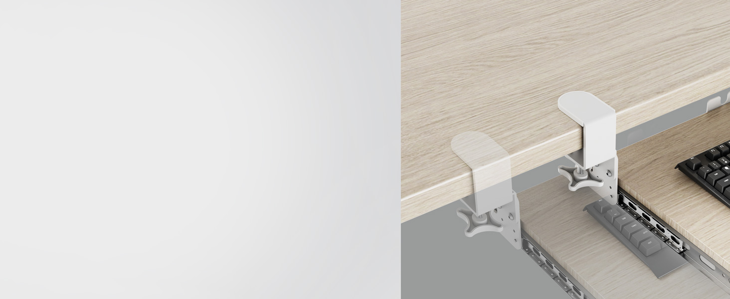 Висувна підставка для клавіатури під стіл з К-кріпленням, великого формату, стійка, ковзна, платформа для клавіатури 838 мм x 280 мм, висувна платформа, комп'ютерна шухляда для набору тексту (дуб)