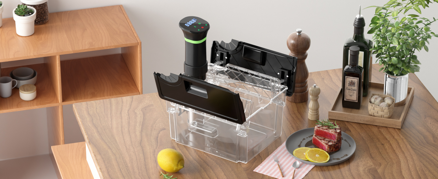 Контейнер для Sous Vide 11л з кришкою та решіткою, полікарбонат (без BPA), універсальний для багатьох Sous Vide пристроїв