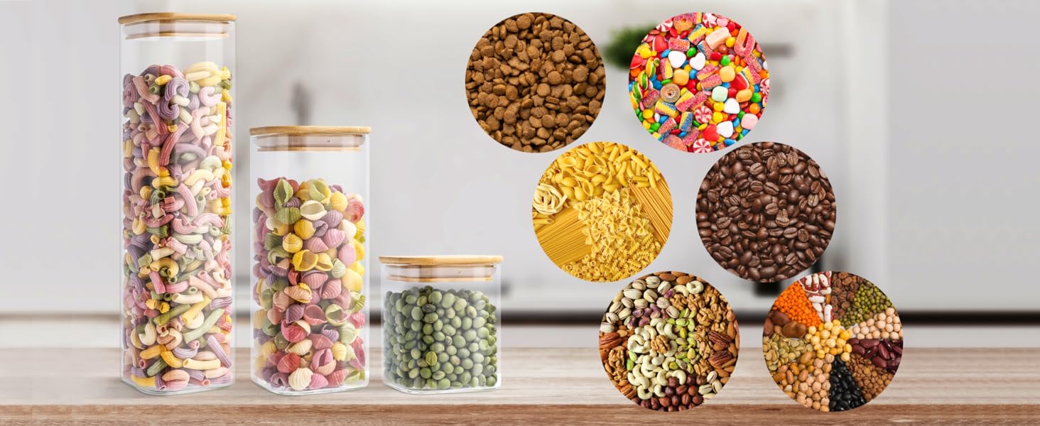 Скляні банки для зберігання кухонних продуктів: 8 шт. по 400 мл та 4 шт. по 920 мл, з кришкою, міцні