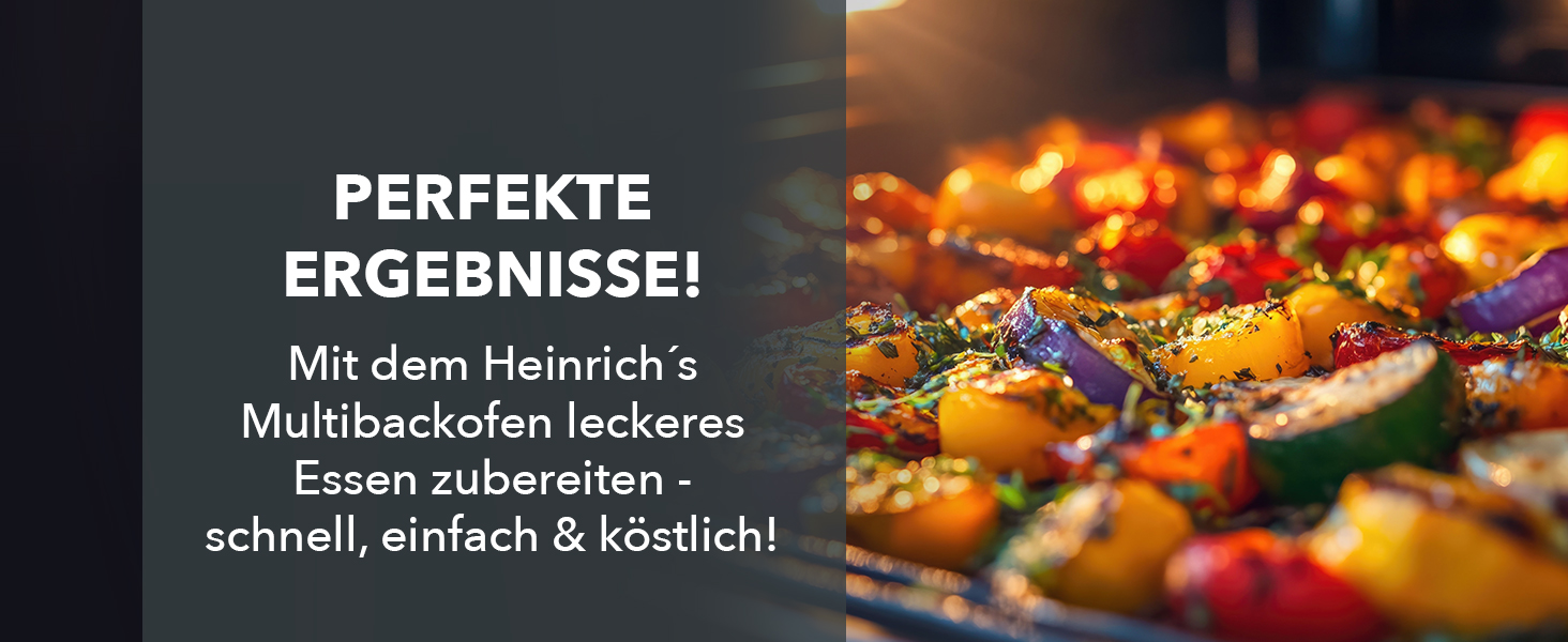Багатофункціональна міні-піч Heinrich's 48L з конвекцією, таймером, підсвічуванням, 100-230°C, сенсорне керування, з аксесуарами, чорна, 2000W