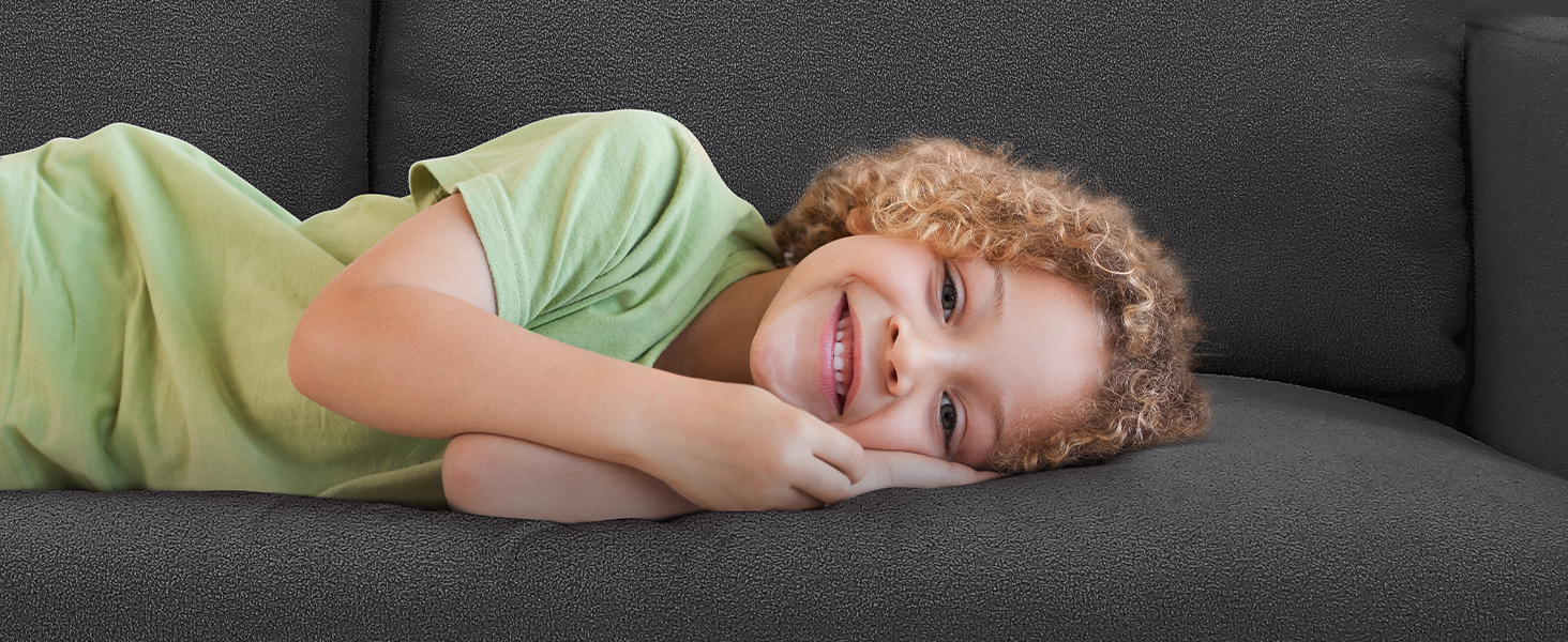 Двомісний диванчик, компактний диван для підліткової кімнати, зручний невеликий диван, легка збірка без інструментів, дивани з масиву дерева, невеликий диван для вітальні (сірий, 211 см)