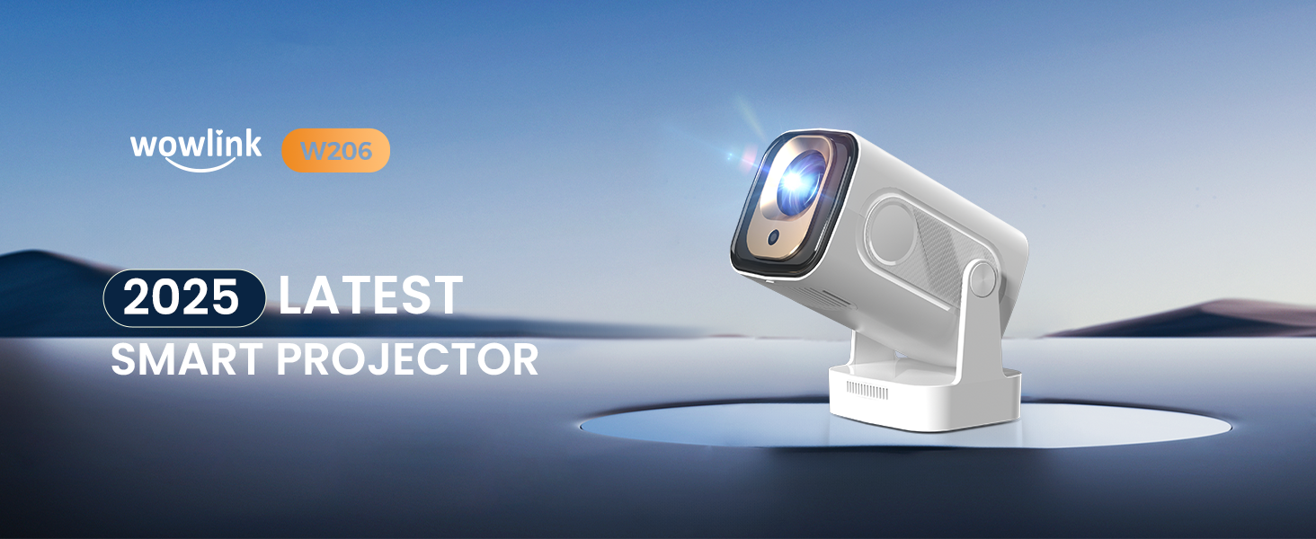 Портативний проєктор Beamer 4K з підтримкою WiFi 6, Bluetooth 5.4 та автофокусом (2025 модель)