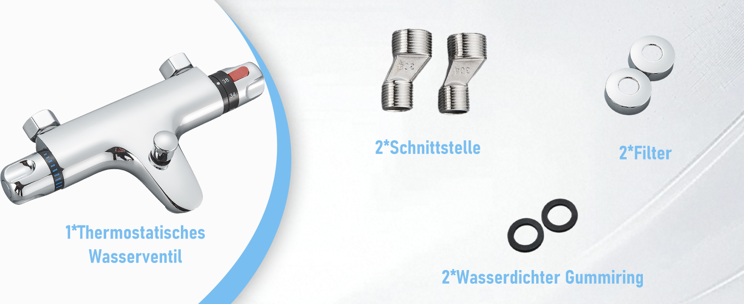 Змішувач для ванни з термостатом, настінний монтаж, хром. Змішувач для ванни та умивальника для ванної кімнати