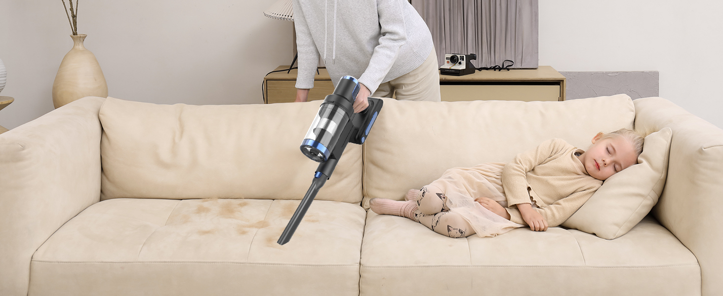 Бездротовий пилосос Nigecue 550W з акумулятором, 45000Pa, 60 хвилин роботи, Smart-дисплеєм, антизаплутувальною щіткою, 1.5L контейнером для сміття, для твердих поверхонь, килимів та шерсті тварин