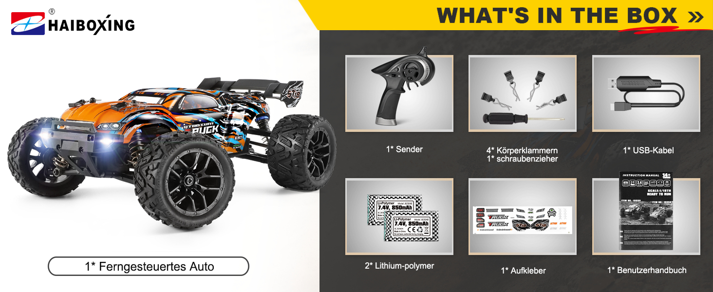 Радіокерований баггі HAIBOXING 1/18 4WD 36 км/год, позашляховик для дітей та дорослих, 2.4Ghz