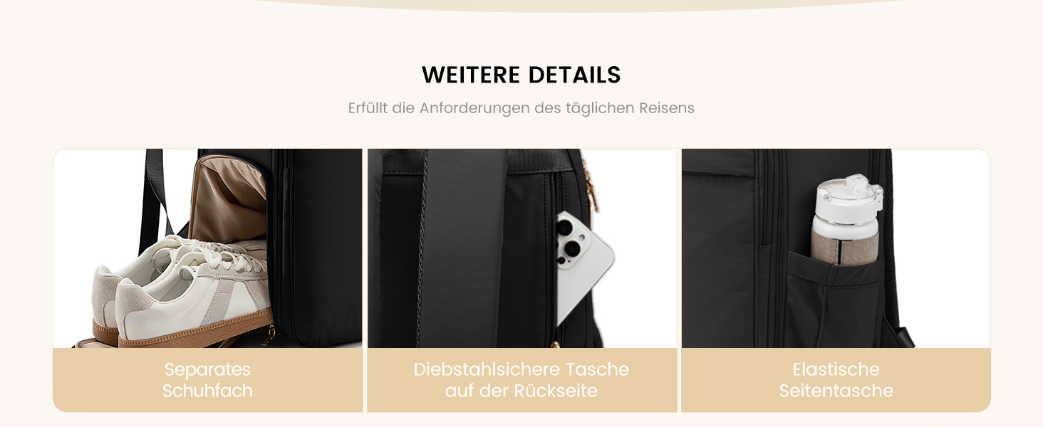 Чорний жіночий рюкзак LOVEVOOK 40L для подорожей з відділенням для ноутбука 17