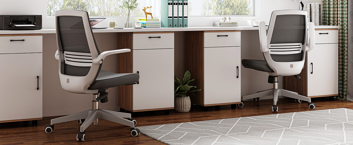 Офісний стілець SIHOO ергономічний з регульованими підлокітниками, підтримкою попереку, м'якою спинкою з сітки та коліщатками, поворотний комп'ютерний стілець (Чорний, Сучасний)