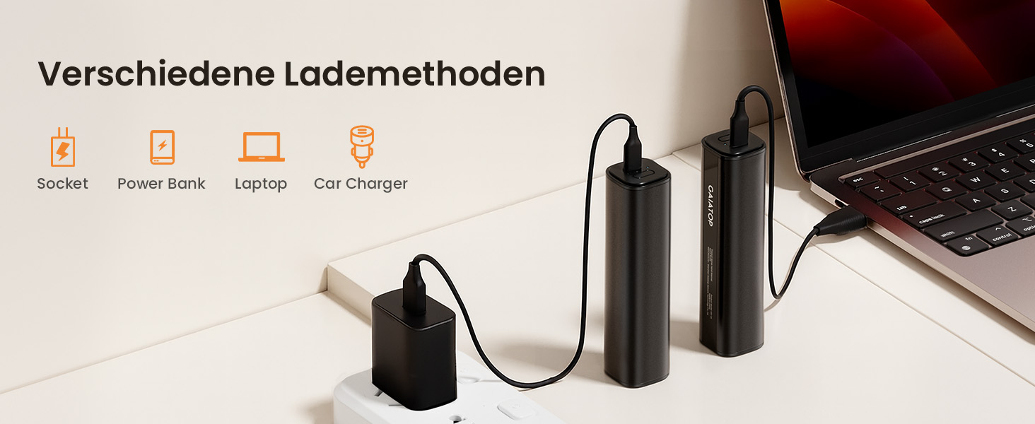 Електричний грівець для рук Gaiatop 8000mAh з LED-ліхтариком (2 шт.), магнітний, 3 швидкості нагріву, для жінок, сім'ї, активного відпочинку, чорний