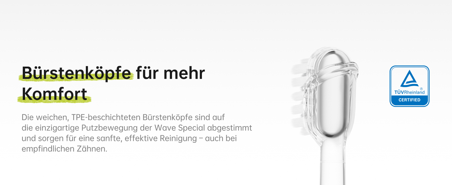 Laifen Wave Spezial: Електрична звукова зубна щітка з вібрацією та осциляцією, для дорослих, з додатком, 2 насадки (зелена)