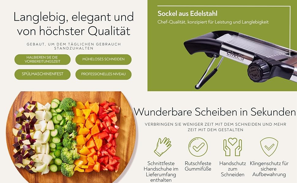 Мандоліна для нарізки овочів Chef's Inspirations - професійна якість, Julienne-Schneider