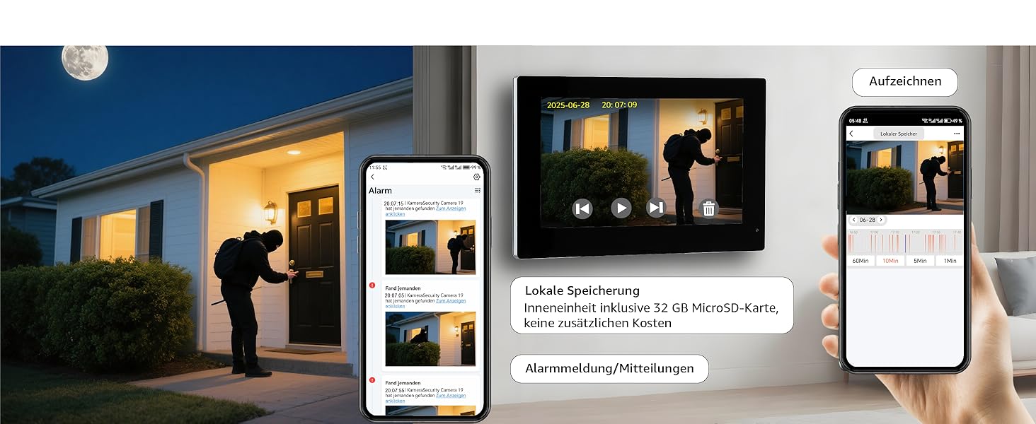 Відеодомофон WiFi з камерою та монітором 7