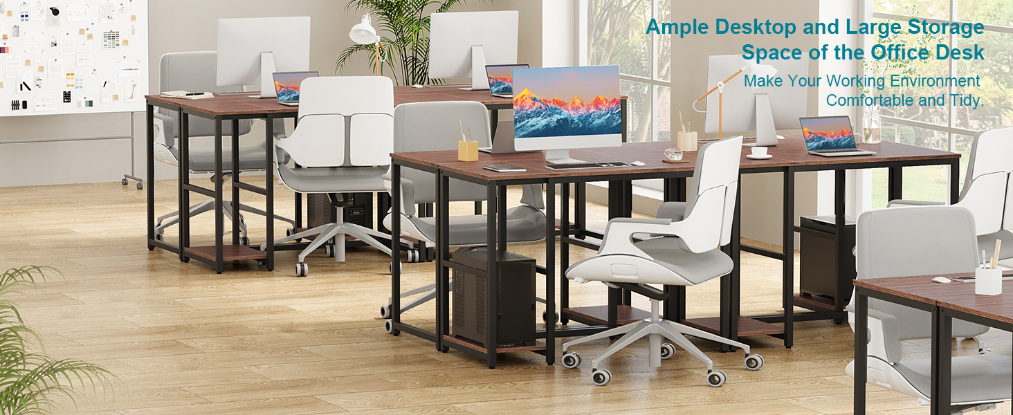 Комп'ютерний стіл WOHOMO білий 100см з місцем для зберігання, для дому та офісу