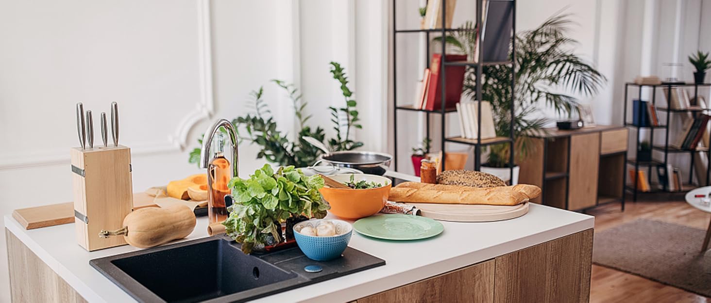 Набір кухонних ножів TEAMFAR 15 предметів з підставкою, нержавіюча сталь, з точильним каменем, антипригарне покриття, чорний