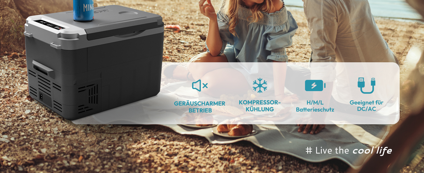 Автомобільний компресорний холодильник EUHOMY 15л з Wi-Fi керуванням (12/24V, 100-240V) для кемпінгу, подорожей, човна - сірий