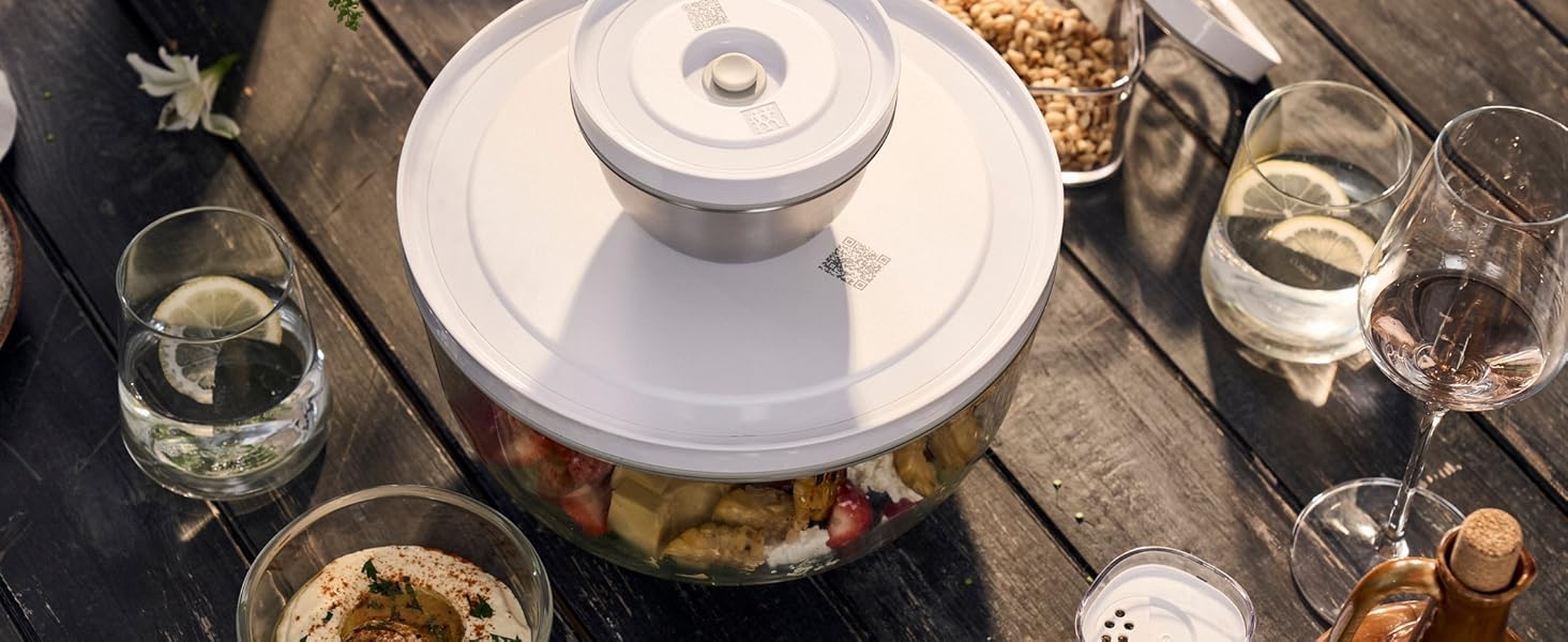 Набір ZWILLING Fresh & Save: контейнери для зберігання продуктів з вакуумним насосом (9 шт.) з нержавіючої сталі, M-18 см, L-24 см