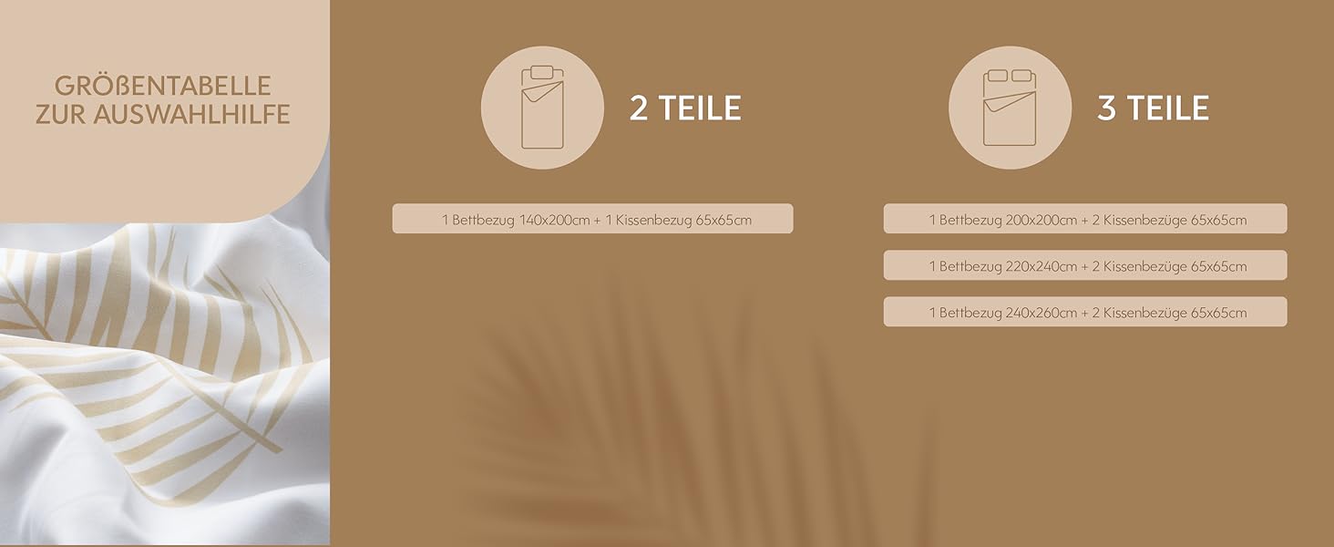 Комплект постільної білизни Dreamzie 200x200 см з 2 наволочками 80x80 см, сірий гілчастий малюнок - постільна білизна для дорослих 200x200 з 100% мікрофібри, сертифікат Oeko TEX без хімікатів (135x200 см + 1 наволочка 50x70 см, бежеві простирадла)