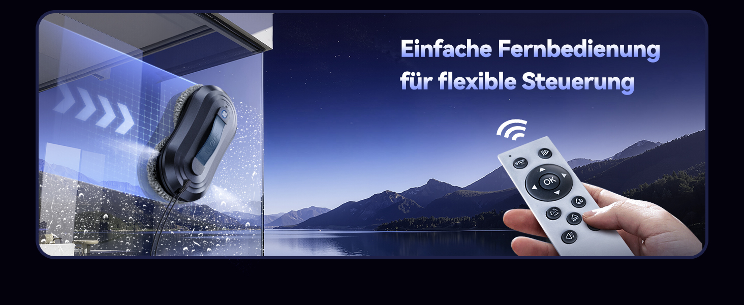 Робот для миття вікон Yeerain з функцією розпилення, потужність всмоктування 7000Pa, тиха робота, 3 режими очищення, інтелектуальна навігація, розпізнавання країв, в комплекті 10 мікрофібрових серветок сірого кольору 'Зоряне небо'