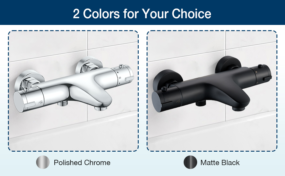 Змішувач для ванни з термостатом, дощова лійка для душу, хром. Змішувач для ванни з термостатом для 2 споживачів