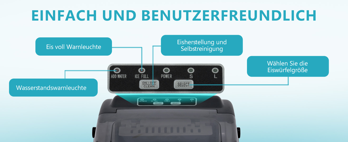 Машина для приготування льоду EUHOMY, 12 кг/24 год, чорна, самоочисна, 1.2 л