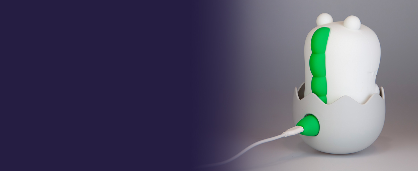 Дитячий LED нічник MegaLight Diggy Dino: RGB-підсвітка, регулювання яскравості, сенсорне керування та звукові ефекти, USB-зарядка