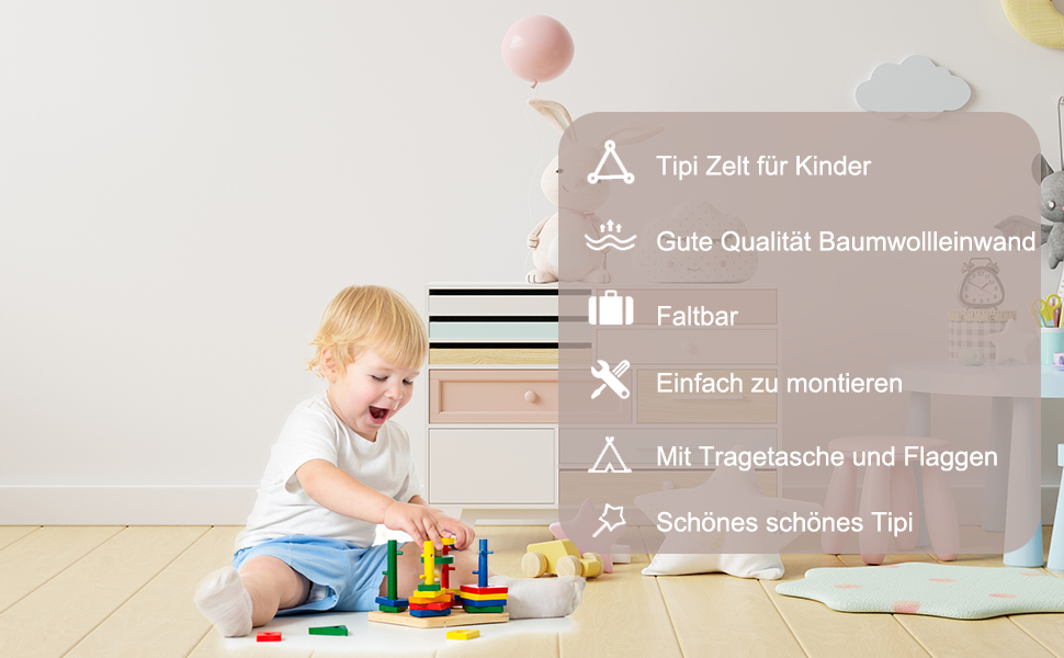 Camiraft Тент-Тіпі для дітей сірого кольору, ігровий намет з бавовни для хлопчиків та дівчаток, складаний намет-халапа для гри в приміщенні та на вулиці