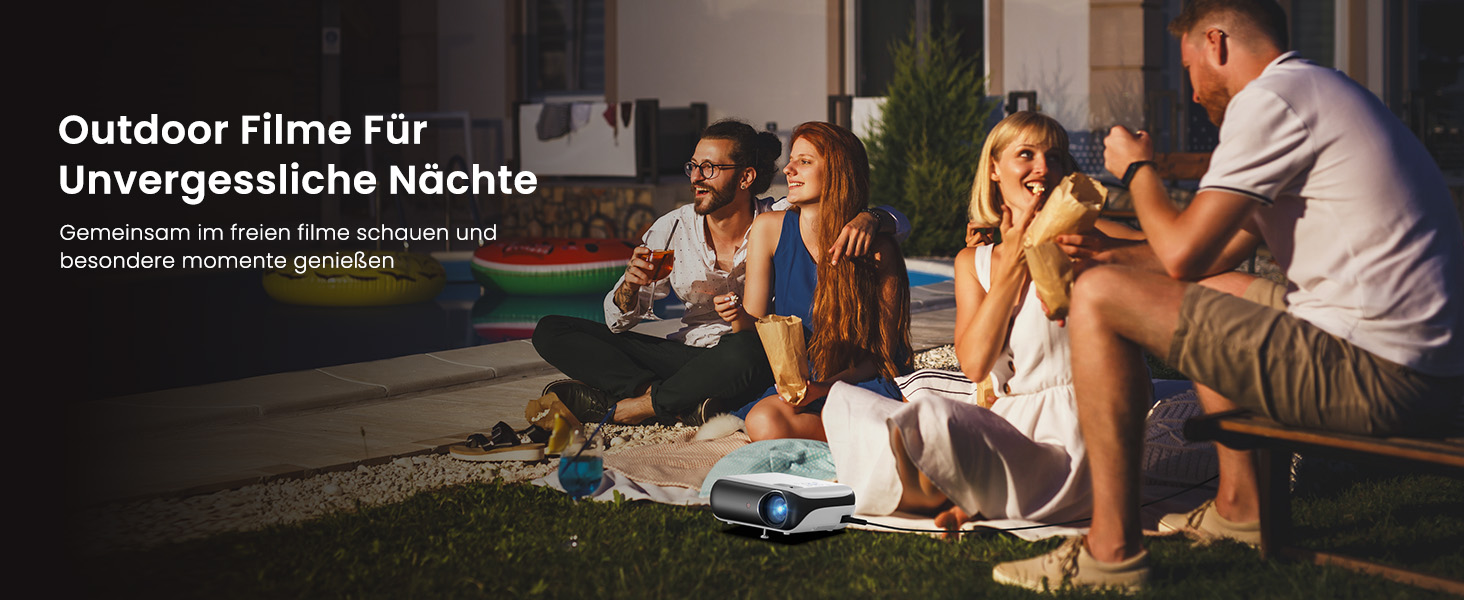 Проектор HAPPRUN Mini Beamer 4K H1: 1080P, Bluetooth, портативний, для дому та кінотеатру