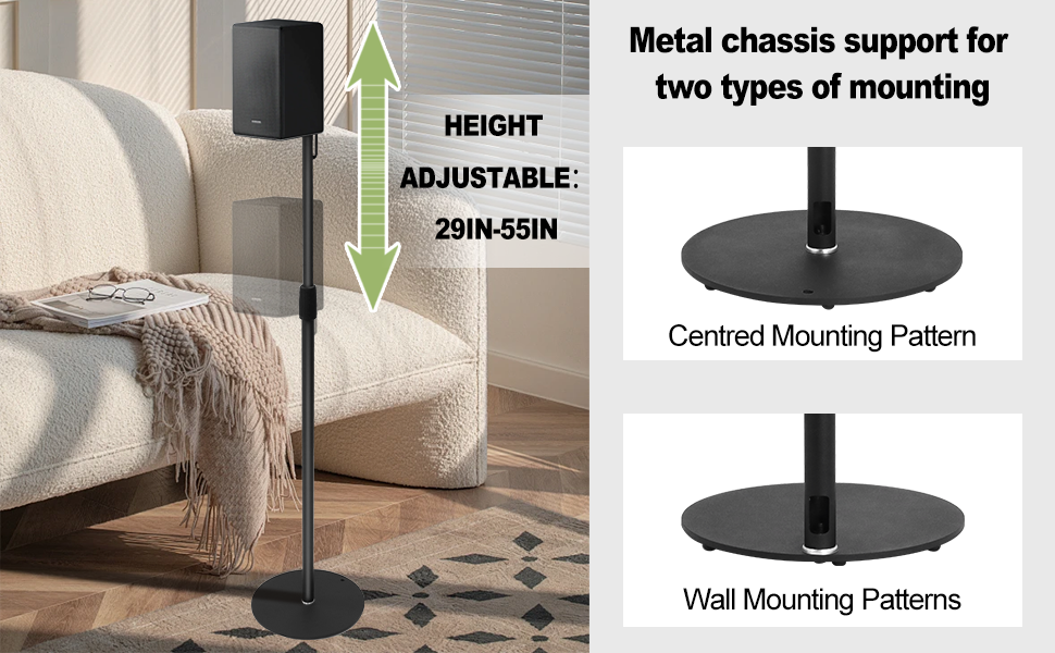 Підставка для колонок, 2 шт., сумісна з Samsung, Sony, регулюється по висоті від 73,7 до 139,7 см, для колонок до 5 кг, універсальна підставка Gekufa