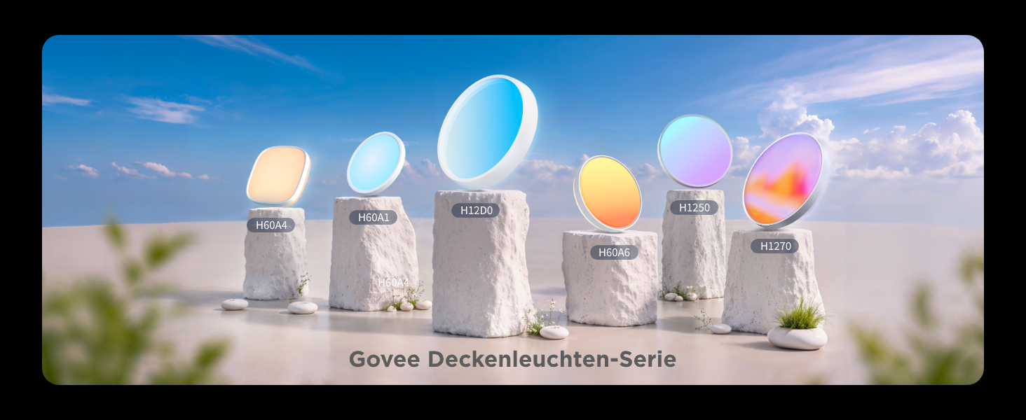 Розумна світлодіодна стельова люстра Govee RGBIC 24W, 2400лм, диммер, 30x30см