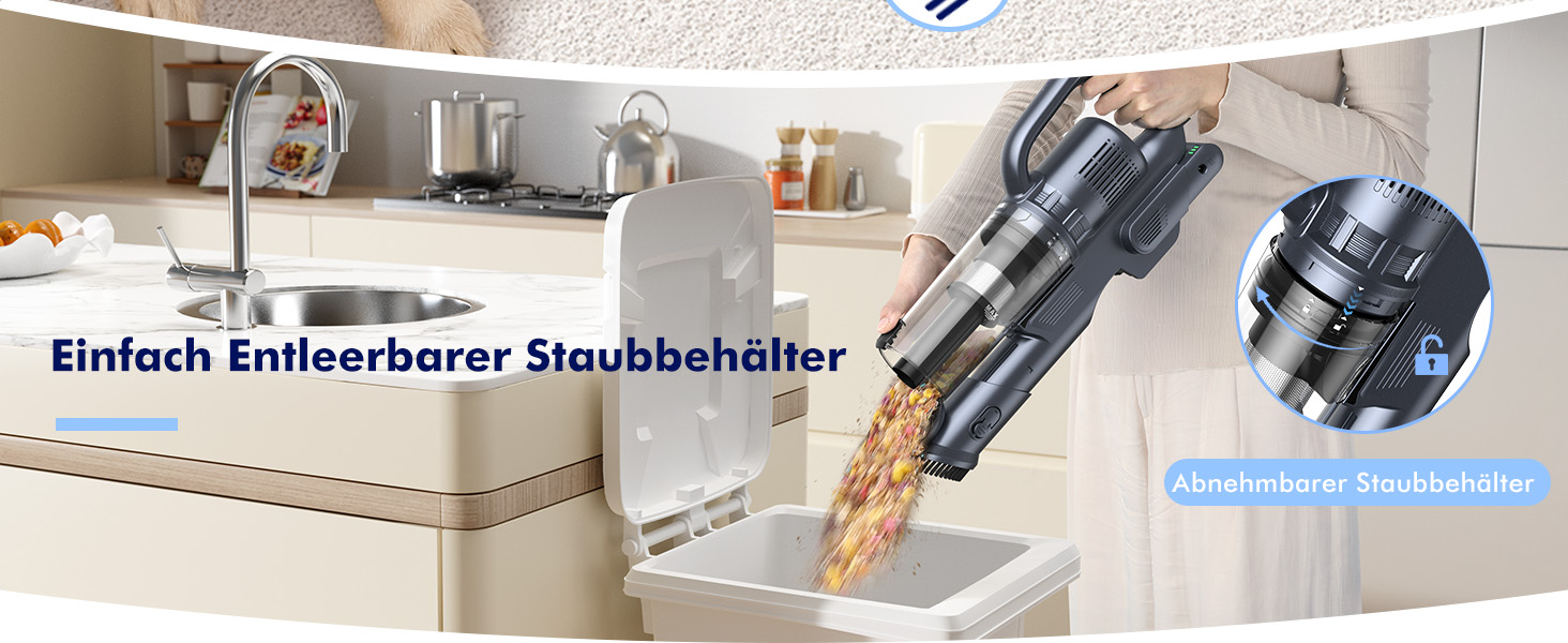 MIUZZY Бездротовий пилосос 6-в-1: потужний, легкий, з тривалістю роботи 50 хв, чорний