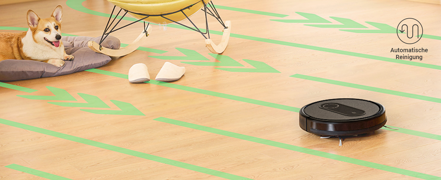 Робот-пилосос з функцією миття 2 в 1, потужність всмоктування 3000Pa, час роботи до 120 хвилин, 4 режими прибирання, робот-пилосос для видалення шерсті тварин з Aquacontrol™