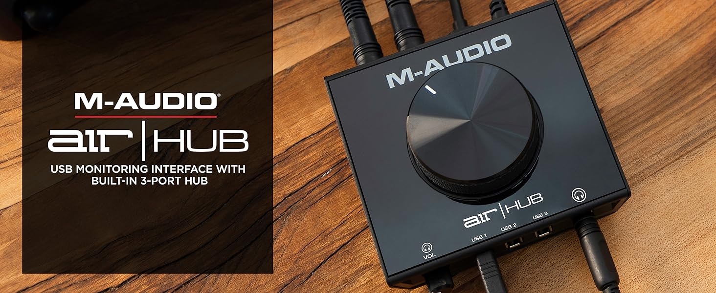 M-Audio Air 192|6 USB аудіоінтерфейс для запису: 2 XLR/Line входи, програмне забезпечення AIR Hub (Чорний)