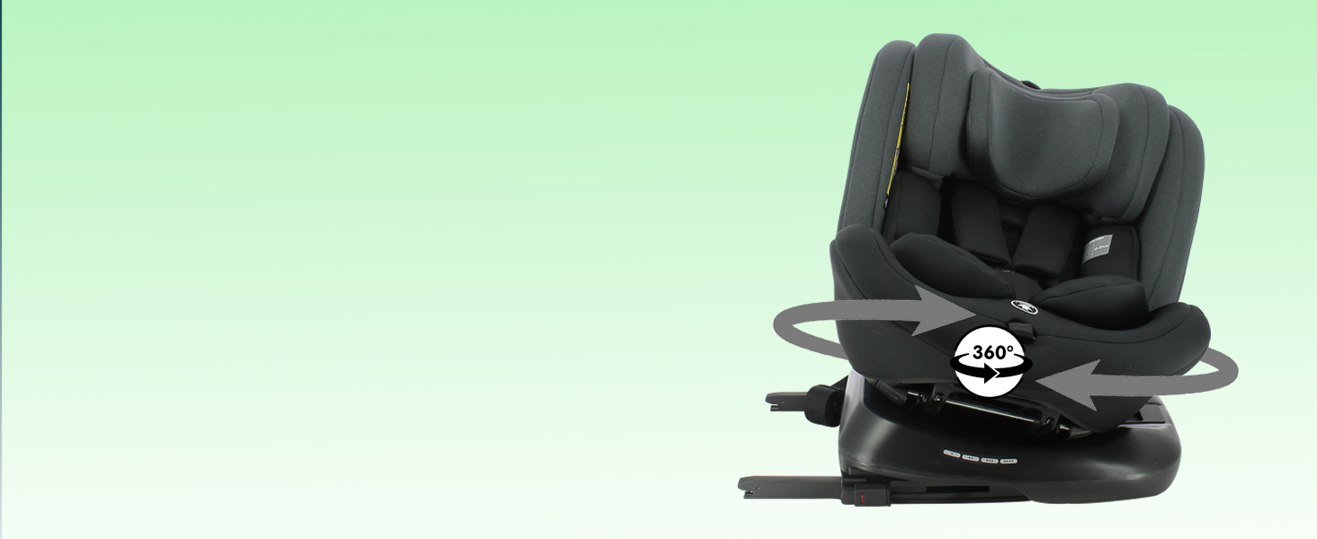 Автокрісло Nania Dune 0-36 кг, I-SIZE, 360° обертання, Isofix, регульована спинка та підголовник, сіре