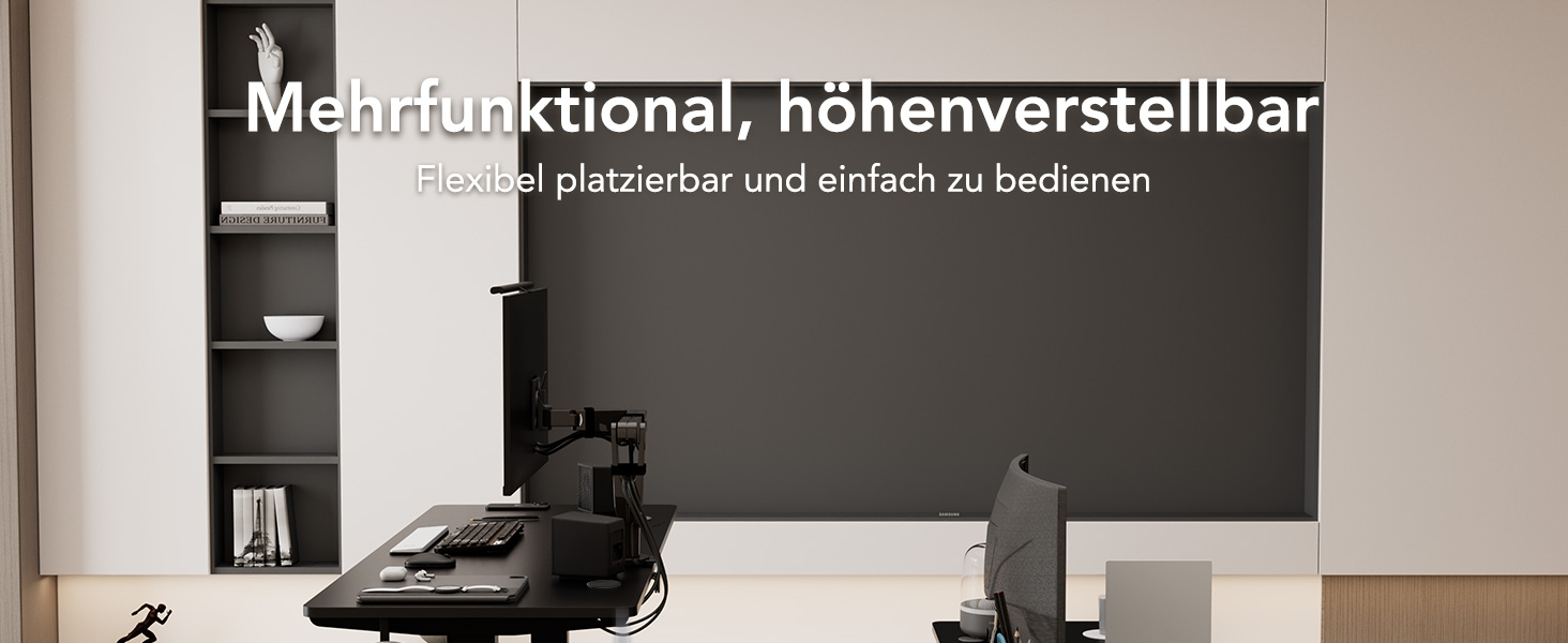 Регульований стіл 60x110 см, електричний з пам'яттю та захистом від зіткнень, висота 70–117 см, для офісу, дому та геймінгу (білий). Також доступний розмір 140x60 см (чорний)