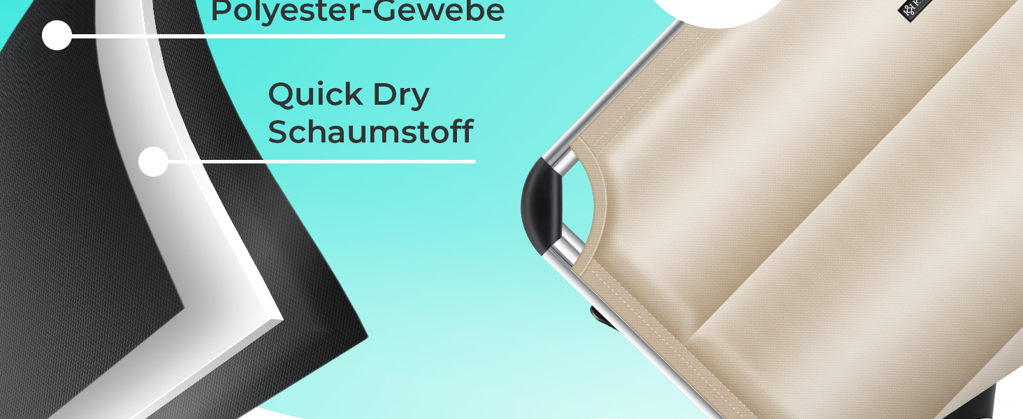 Розкішна шезлонг KESSER Sun з дахом для саду: регульована спинка, зручний матеріал, алюмінієвий каркас, портативна, чорний колір