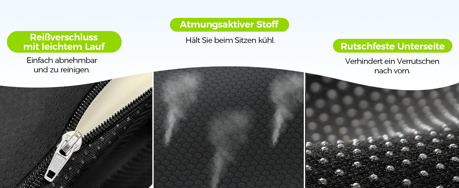 Ортопедична подушка для сидіння AUVON кругла з подвійною U-подібною формою для копчика та геморой, розвантажувальна подушка для офісного крісла та авто, 47*37*7.8 см