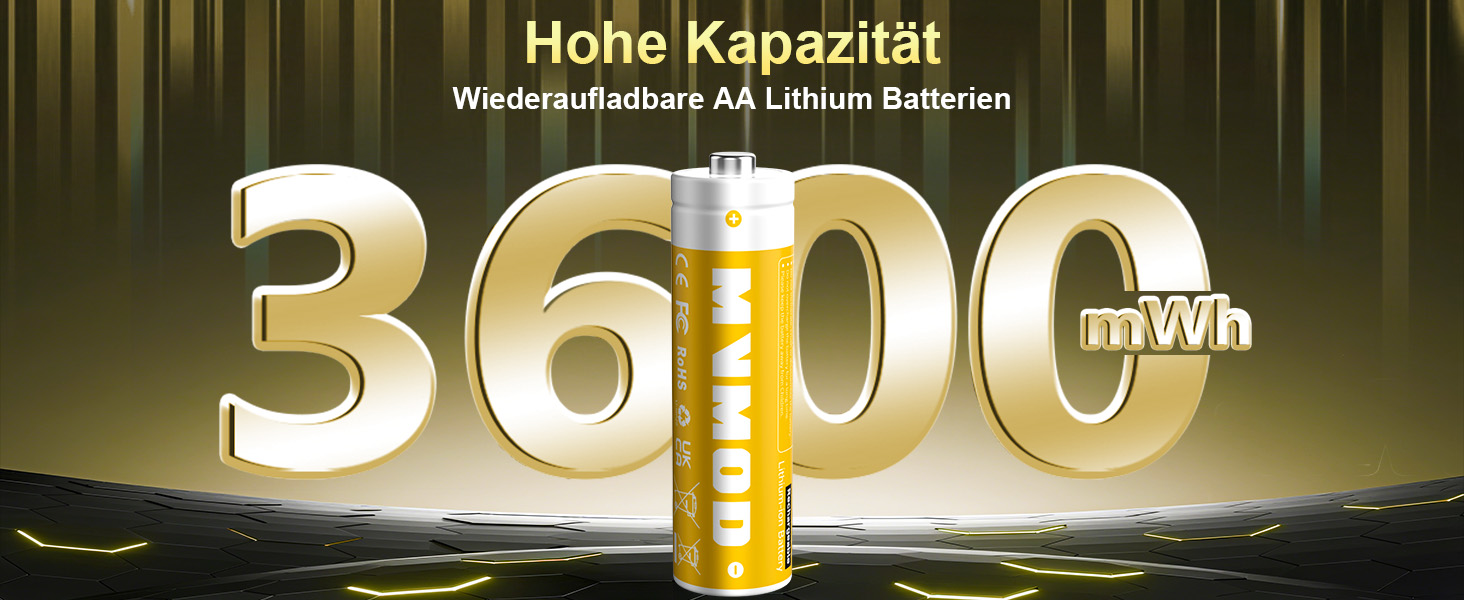 Набір акумуляторів AA 1.5V 3600mWh (12 шт.) з зарядним пристроєм та кейсом для зберігання, білий