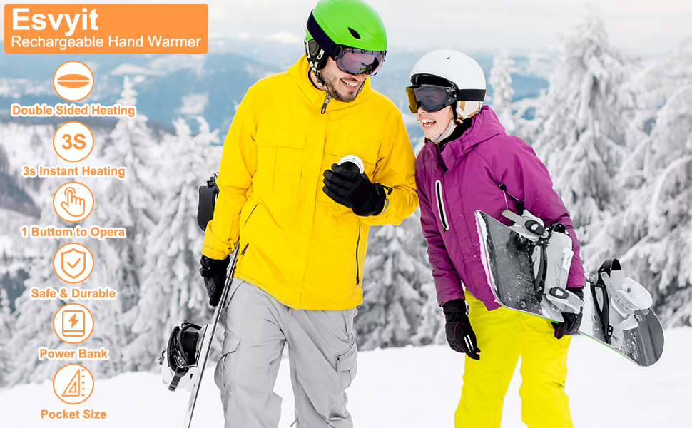 Електричний грілка для рук USB, Powerbank 5200mAh, портативний, багаторазовий, для жінок та чоловіків, для кемпінгу, зимові подарунки, чорний та білий