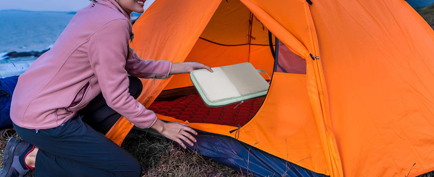 Набір компресійних органайзерів для одягу в подорожі Cipway, 6 шт, сітчасті легкі пакувальні куби для валізи та рюкзака, шавлієво-зелений