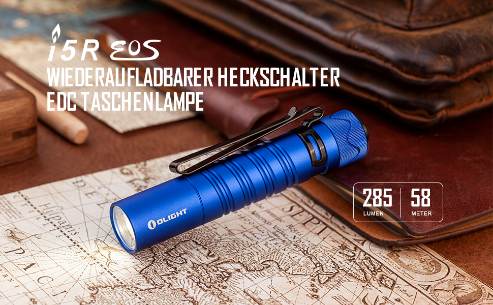 Маленький Світлодіодний ліхтарик OLIGHT I5R EOS USB акумуляторна холодна Біла Ручна лампа 350 люмен 64 метри і 37 годин роботи з заднім перемикачем потужна вулична лампа EDC для піших прогулянок і кемпінгу (червоний) (синій)