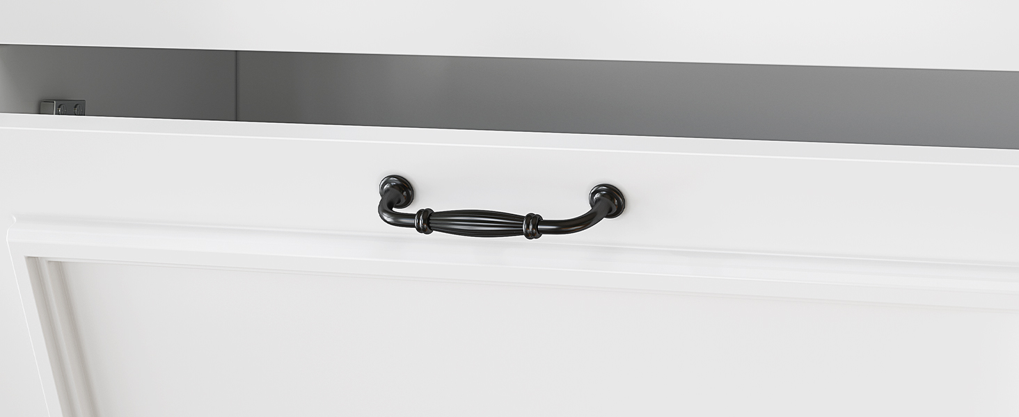 Шкаф для взуття Brinlawb з 3 дверцятами, білий. Комод для взуття, полиця для взуття з регульованими перегородками, для 14-18 пар. Дерев'яний шкаф для вхідної зони, коридору, вітальні.